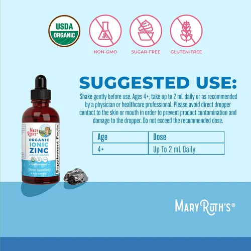 Vista 3 de Suplementos de zinc para apoyo inmunológico Suplemento de zinc líquido Zinc iónico para niños Edades de 4 a 13 Sulfato de zinc Suplemento
