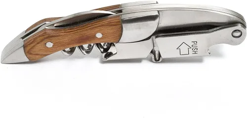 Vista 4 de Prestige Waiters - Sacacorchos por Coutale Sommelier Naturalwood, caja de madera de pino hecha a mano y sostenible, abridor de botellas de vino