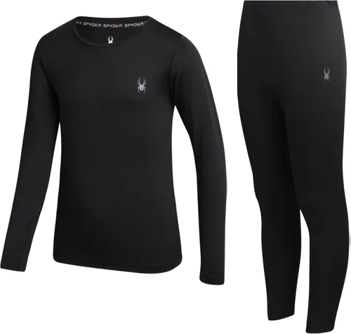 Vista 9 de Conjunto de ropa interior térmica Spyder para niños - 2 piezas con aislamiento que absorbe la humedad, capa base transpirable, pantalones largos
