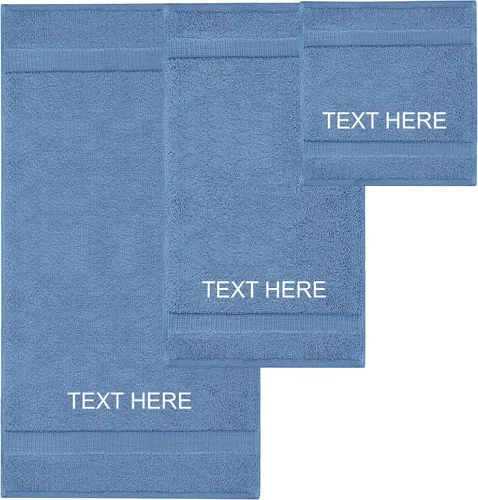 Vista 110 de Chakir Turkish Linens - Toallas turcas de 100% algodón, suaves y absorbentes (juego de 3 toallas personalizables, color aguamarina)