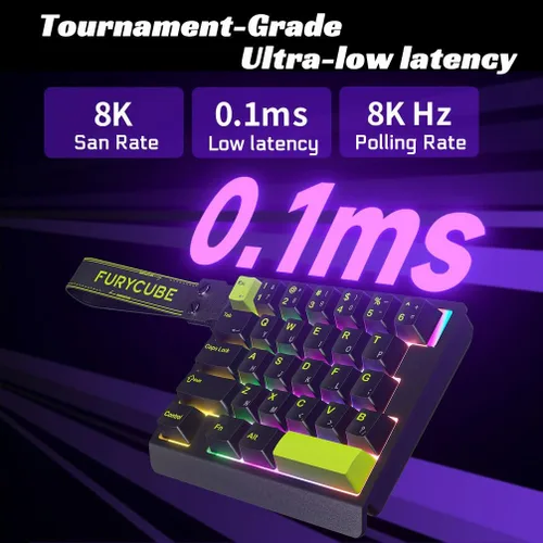 Vista 9 de Teclado mecánico para juegos de mano izquierda, interruptor magnético con efecto Hall, 30 teclas intercambiables en caliente, 0.000 in RTRS, 8K