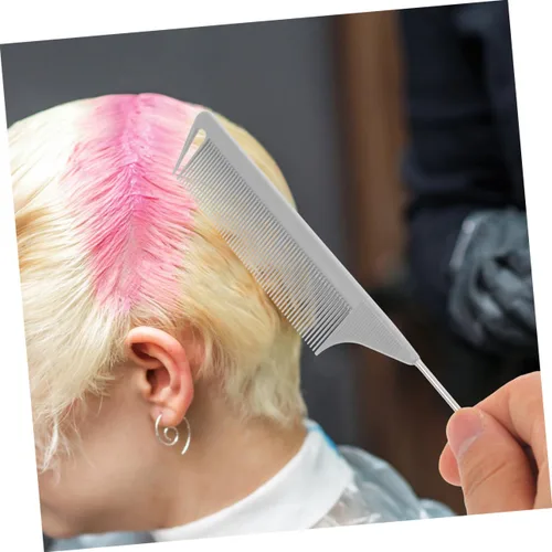 Vista 7 de STOBAZA Juego de 5 peines para separar el cabello con cola de rata para seccionar con precisión, peines para peinar el cabello, herramientas