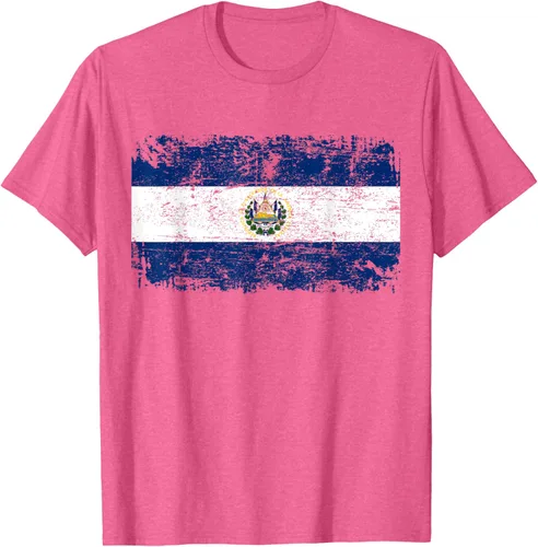 Vista 32 de EL SALVADOR Bandera Vintage Hombres Mujeres Niños Camiseta EL SALVADOR