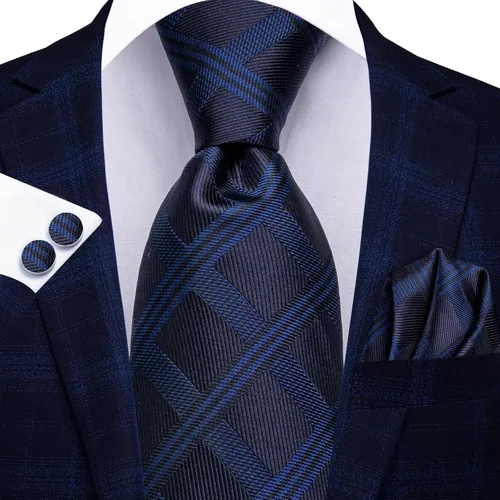 Vista 243 de Dubulle Corbata tejida de cachemira para hombre y gemelos de pañuelo para hombre, conjunto de gemelos para boda formal y negocios