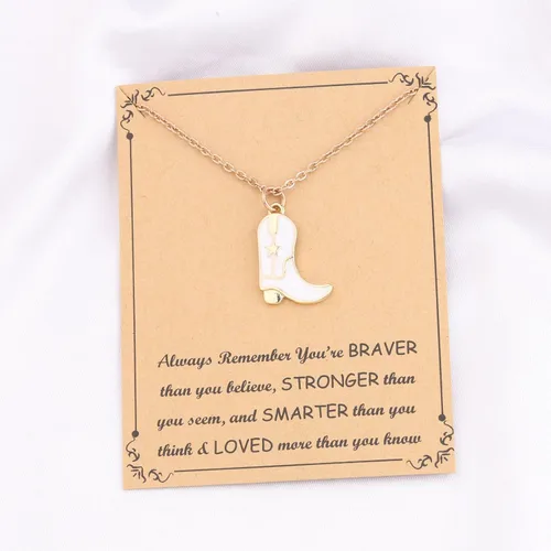 Vista 3 de FUSTMW Collar de botas vaqueras para amantes de los caballos, regalos ecuestres para propietarios de jinetes, regalos de vaquera para niñas