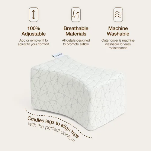 Vista 2 de Almohada Coop Home Goods. Ortopédica, ajustable, contorneada con espuma de memoria para las rodillas