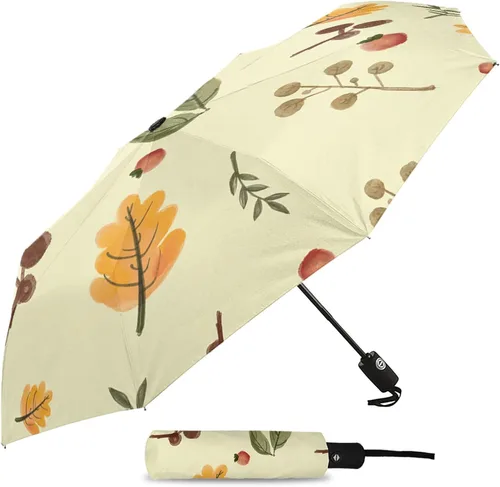 Vista 2 de DHDM Automatic Umbrella for Rain and Sun Male Women Beach Parasol Print Folding Umbrella
