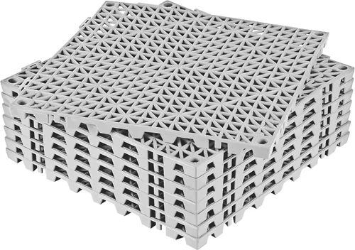Vista 18 de ToLanbbt Cojín modular entrelazado 8P de 11.8 x 11.8 pulgadas, agujeros de drenaje de goma entrelazados antideslizantes para cubierta, ducha