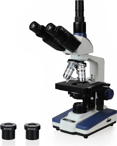 Vista 8 de Microscopio compuesto binocular Siedentopf VS-60B-RC, aumento 40X-2500X, oculares de campo ancho 10X y 25X, etapa mecánica de doble capa
