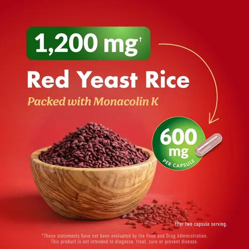 Vista 3 de Arroz de levadura roja con suplemento CoQ10 Niveles de colesterol saludables y apoyo para la salud cardíaca Arroz de levadura roja extra fuerte