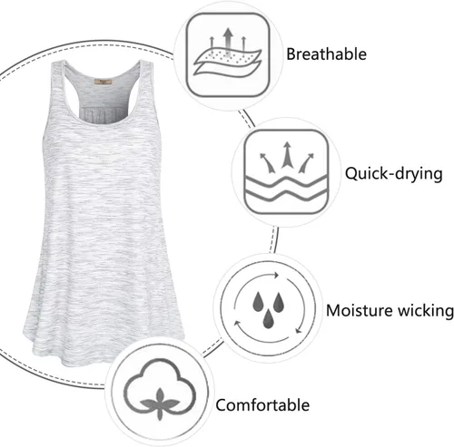 Vista 15 de Cestyle - Camiseta sin mangas para mujer, cuello redondo, corte holgado, para entrenamiento