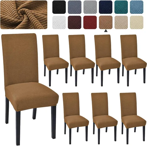 Vista 22 de Juego de 4 fundas para sillas de comedor y cocina, fundas para sillas de comedor, color negro