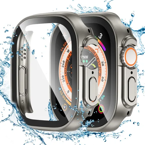 Vista 25 de Tensea - Funda protectora de pantalla para Apple Watch de 1.732 in SE 3/2nd/SE/Series 6/5/4 Waterproof iWatch Protective Face Cover -Tempered