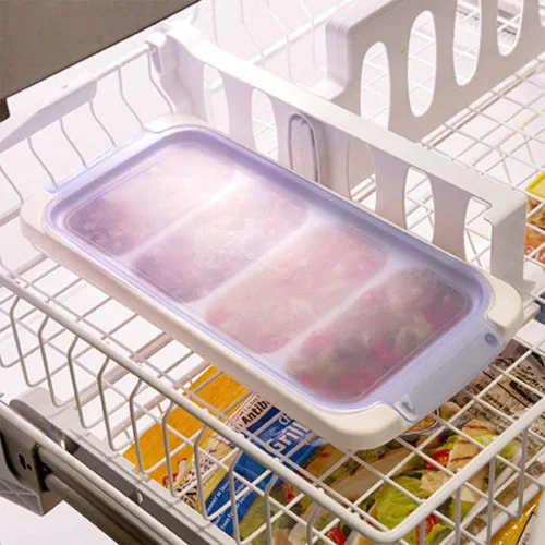 Vista 9 de Suitable Food Storage Freezer Pod Tray with Lid 4 Piece Set
