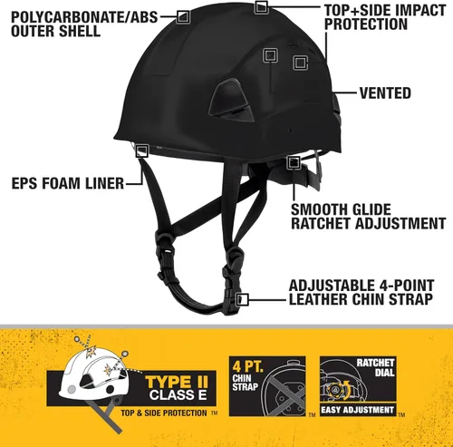 Vista 2 de DEWALT Type II Class C 4-Point Ratcheting Vented Safety Helmet