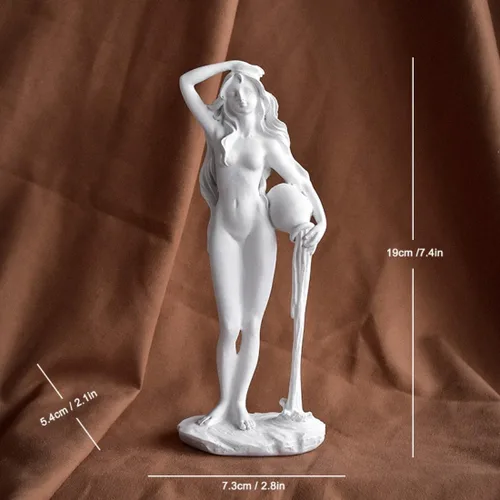 Vista 3 de Escultura de la diosa del nacimiento de Venus de 7.4 x 2.8 pulgadas, arte clásico de resina blanca, decoración del hogar y la oficina, para boda