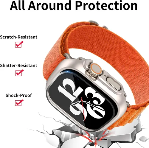 Vista 3 de Funda protectora de policarbonato duro compatible con Apple Watch Series 8 Pro de 1.732 pulgadas, protector de borde y parachoques, funda para Apple