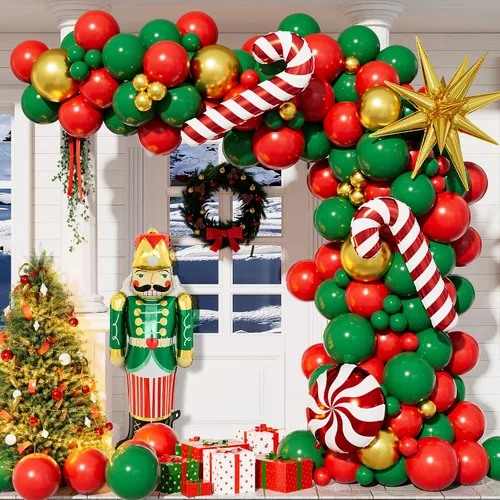 Vista 12 de Kit de arco de guirnalda de globos de Halloween, 116 piezas de arco de globos naranja y negro blanco, globos de papel de aluminio con estrella