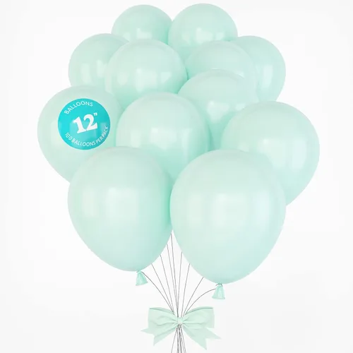 Vista 12 de HOUSE OF PARTY Globo de fiesta verde pastel – 100 unidades Globos de látex de 5 pulgadas con diferentes tamaños para decoraciones de graduación
