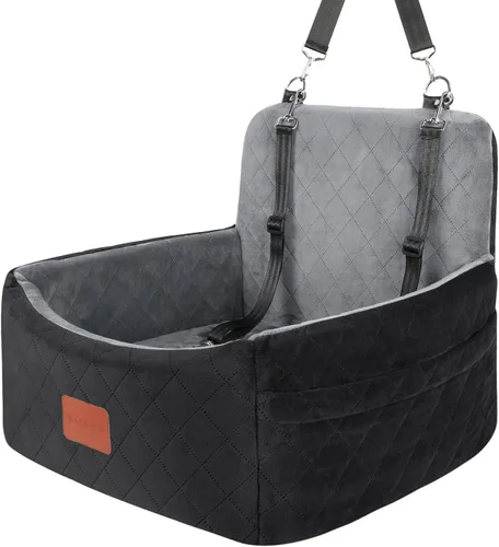 Vista 8 de WOOAIDAGG Asiento de coche para perros de menos de 30 libras, relleno cómodo de tela con espuma viscoelástica, cama de viaje para mascotas lavable