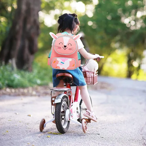 Vista 2 de Mochila para bebé niña niños mochila linda 3D animales dibujos animados escuela 3-9 años mochila para niñas niños, Conejo, Mediana, Mochilas de viaje