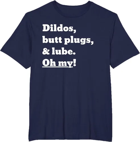 Vista 46 de Consoladores, tapones para los glúteos y lubricante. Camiseta Oh My! Azul bebé
