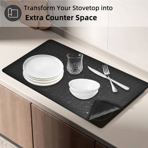 Vista 6 de Cubierta superior de estufa para estufa eléctrica, alfombrilla de estufa de silicona para estufa de vidrio, protector de placa de cocina