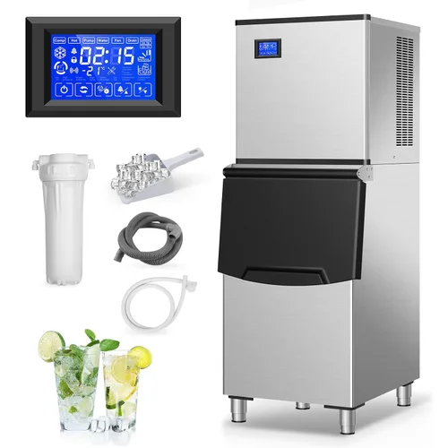 Vista 9 de Nugget Ice Makers - Máquina de hielo de pellets masticables suaves con función de limpieza automática, modo de mezcla de hielo/agua/agua helada, 50