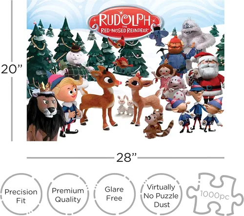 Vista 2 de AQUARIUS Rudolph 65283 - Rompecabezas de 1000 piezas con diseño de reno de nariz roja