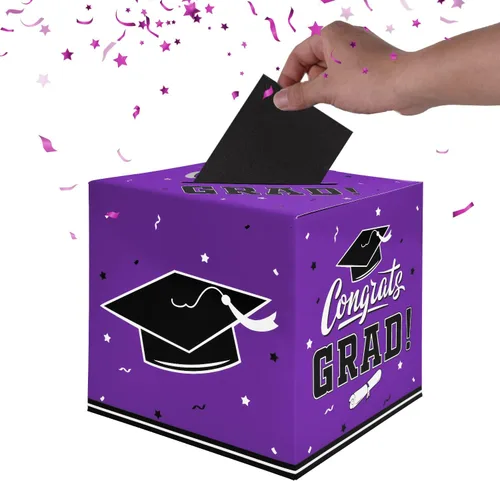 Vista 2 de Gatherfun Decoraciones de fiesta de graduación Caja de graduación Caja de tarjetas de graduación para regalo de graduación Regalos de fiesta
