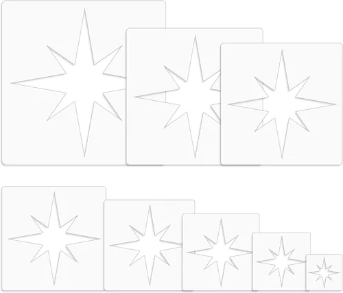 Vista 8 de Plantilla de plantilla de 50 estrellas de la bandera estadounidense, plantilla grande de plástico reutilizable para pintar sobre madera, papel