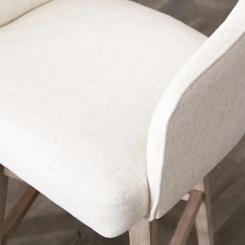 Vista 5 de Kmax Single Swivel Counter Height Bar Stool, Linen Beige