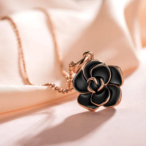 Vista 4 de AllenCOCO Pendant Necklace, Cubic Zirconia Pendant Necklaces for Women Rose Gold Tone Valentines Day Gifts