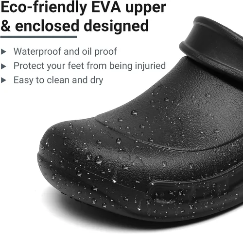 Vista 2 de Zapatos de chef antideslizantes para hombre, zuecos de trabajo de enfermería impermeables para cocina, zapatos para trabajar en restaurante de hombre