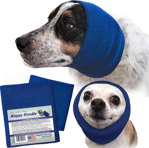 Vista 12 de Happy Hoodie The Original Dog & Cat Calming Band – Marca americana – Alivio de la Ansiedad/Protección de Ruido, Aseo, Thunder-Fireworks Paquete de 2