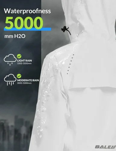 Vista 4 de BALEAF Chaquetas impermeables para mujer, cortavientos resistentes, para correr, ligeras, reflectantes, plegables, con capucha