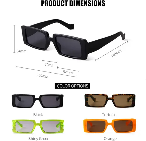 Vista 3 de Gafas de sol GIFIORE rectangulares para mujer gafas de sol modernas estilo retro gafas con montura ancha y con protección UV400