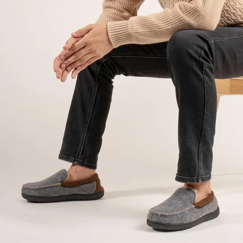 Vista 2 de RockDove Hearthfire - Pantuflas de espuma viscoelástica para hombre