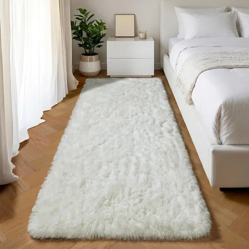 Vista 20 de ONASAR - Alfombra de pasillo negra de 2 x 6 pies, esponjosa, lavable, ultrasuave, afelpada, peluda, tapete para bebés, dormitorio de niños, armario