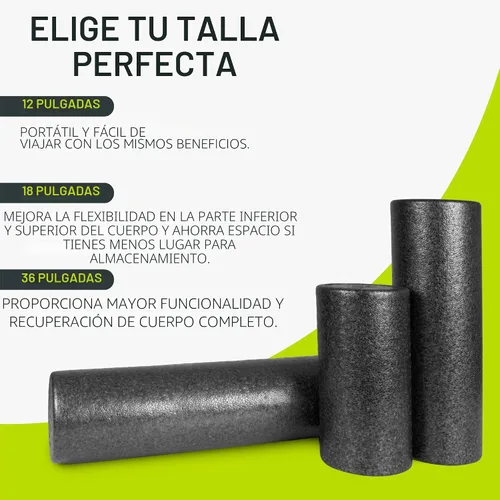 Vista 4 de ProsourceFit Rodillos de espuma de alta densidad de 12 pulgadas de largo, herramienta de masaje atlético firme para cuerpo completo para Negro
