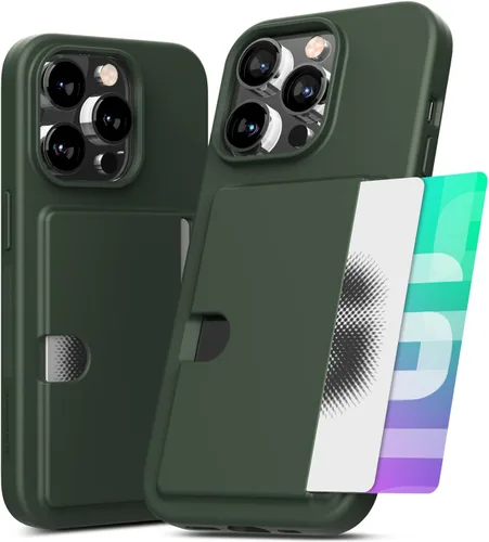Vista 10 de GOOSPERY Rail 2 - Funda para tarjetas compatible con iPhone 14 Pro con dos ranuras para tarjetas, protección ligera y suave, soporte para tarjetas
