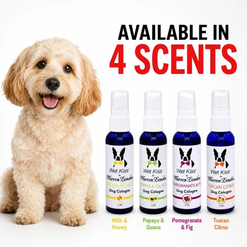 Vista 6 de Warren London Wet Kiss Milk & Honey - Aerosol de colonia para perros, 2 onzas