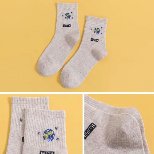 Vista 6 de SHINININGSOUL - Calcetines de algodón creativos con estampado de Mah Jong
