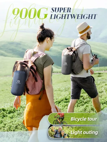 Vista 3 de Bessport Saco de dormir ligero, saco de dormir ultraligero para mochileros, resistente al agua durante 3 estaciones, para adultos y niños, al aire