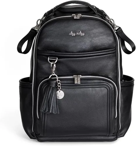 Vista 14 de Itzy Ritzy Boss Plus Mochila grande para pañales con 19 bolsillos (Aspen)