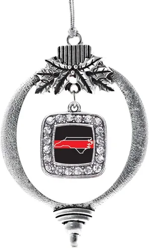 Vista 57 de Inspired Silver - Nana púrpura - Adorno de Navidad plateado - Adorno cuadrado para árbol de Navidad con circonita cúbica - Decoración colgante