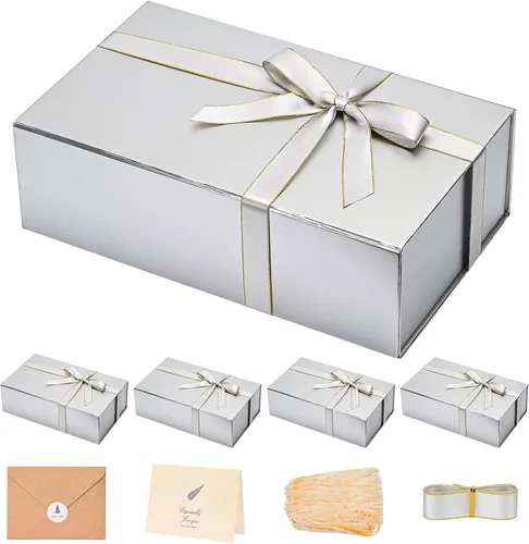 Vista 22 de LIFELUM Square Gift Box with Magnetic Lid, Card, Sticker, Ribbon, Shredded Paper Filler for Business, Wedding, Birthdays