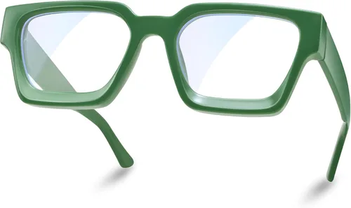 Vista 9 de Lentes de luz azul para mujer, anteojos de computadora con 99% de bloqueo de luz azul, lentes rectangulares de moda con marco TR90 Leopardo A1