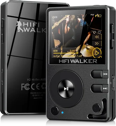 Vista 2 de HIFI WALKER Paquete de reproductor MP3 de alta resolución H2 de 64 GB y funda protectora