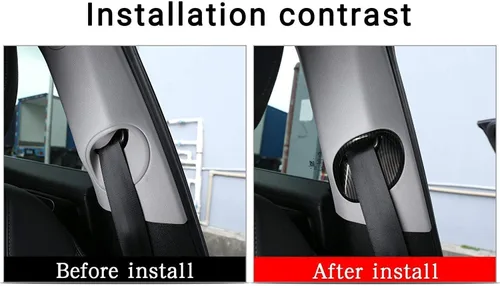 Vista 2 de YIWANG Fibra de carbono estilo ABS cromo interior cinturón de seguridad cubierta ajuste 2 unids para Alfa Romeo Giulia 2016-2020 Auto Accesorios